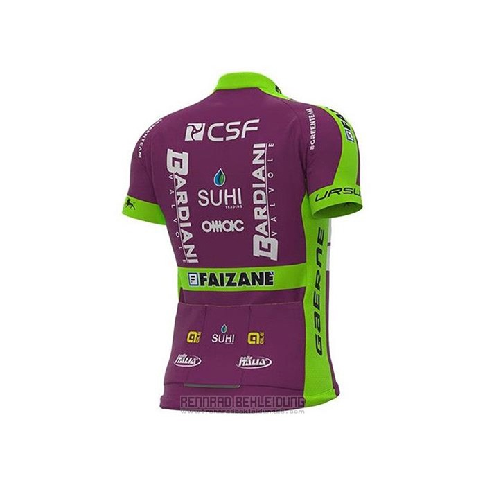 2020 Fahrradbekleidung Bardiani Csf Fuchsie Wei Trikot Kurzarm und Tragerhose